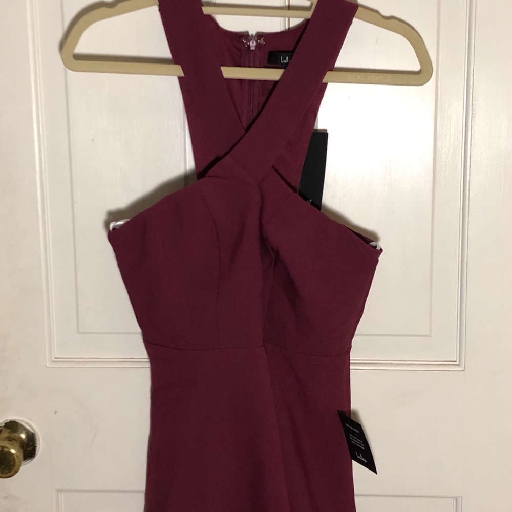 Magenta Lulu’s Magenta Cross-top Skater dress, medium, NEW WITH TAGS